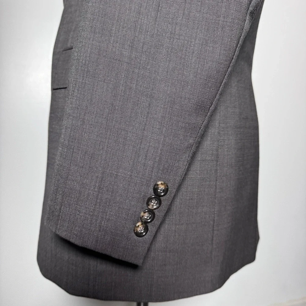 Jos. A. Bank Suit Mens 42L 36x33 Brown Solid 2-Button Wool Professional Business - Picture 2 of 6